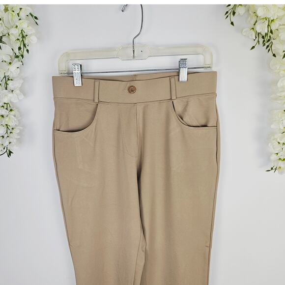 New Willit Women’s Pull-On Bootcut Leg Pants Beige Tan Stretch Office Career Med - Picture 7 of 14